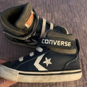 Converse Pro Blaze Strap Infant Baby High Top Leather & Suede Sneaker Shoe Sz 5